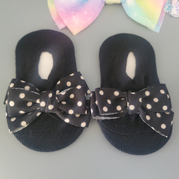 Infant Baby Girl Non Slip Bootie Socks & Head Piece Bundle - Picture 7 of 7